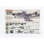 1970s-80s Matchbox 1:32 Aircraft Kits, PK-504, PK-506, PK-503, PK-501, all appear complete but are