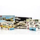 1970s-80s Airfix Aircraft Kits, 1:48 08176, 07101, 04103, 1:72 05011, 06001, 06003, 05015, 1:144