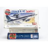 Airfix 1:72 Aircraft Kits, 11050 Concorde, 12004 Boeing AWACS E-3D Sentry (2), 12050 BAe Nimrod, all