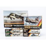 1980s Matchbox Aircraft Kits, 1:48 PK-653, PK-652, 1:72 PK-413, PK-551 (3), all appear complete