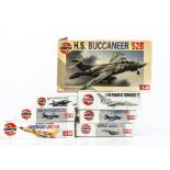 1990s Airfix 1:48 Aircraft Kits, 09177, 08100 (3), 09175, 07104, 05102, all appear complete but