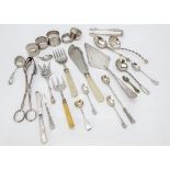 A Victorian and 20th Century collection of silver and silver plate and white metal flatware and