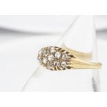 An antique rose cut diamond cluster dress ring, the antique stones in claw settings, all set in