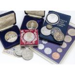 A collection of British and World coins, including an 1889 crown, an 1871 Spanish 5 pesetas