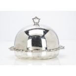 An Edwardian silver muffin dish by James Dixon & Sons, domed lid on circular base with shaped rim,