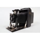 A Contessa Nettel Altura Quarter-Plate Folding Plate Camera, circa 1921, body G, double extension,