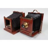 A John Trotter Half-Plate Mahogany Field Camera, circa 1895, manufacturer's plate states