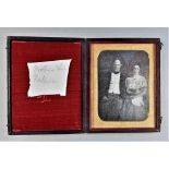 A mid-19th Century cases Portrait Daguerreotype of a middle-aged couple, with note 'Mother &
