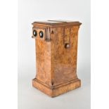 A mid-19th Century burr walnut-veneered Table Stereoscope, containing various cards and