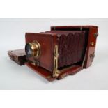 A Lancaster Stereo Instantograph Model 422 Mahogany Field Camera, 7¼ x 4½in size, nameplate 'J.