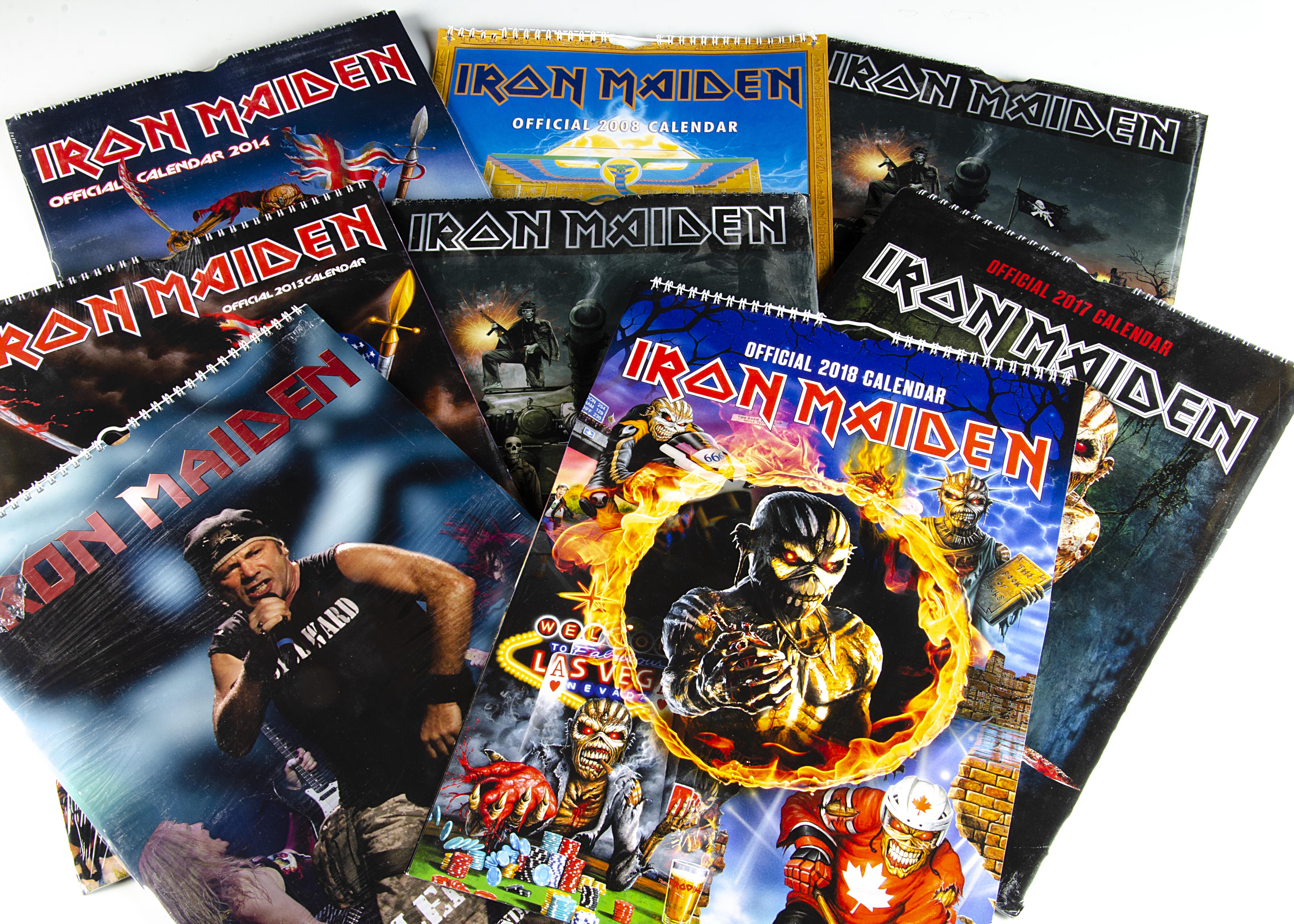 Iron Maiden Calendars, sixteen Iron Maiden Calendars from between 2003 and 2020 - some