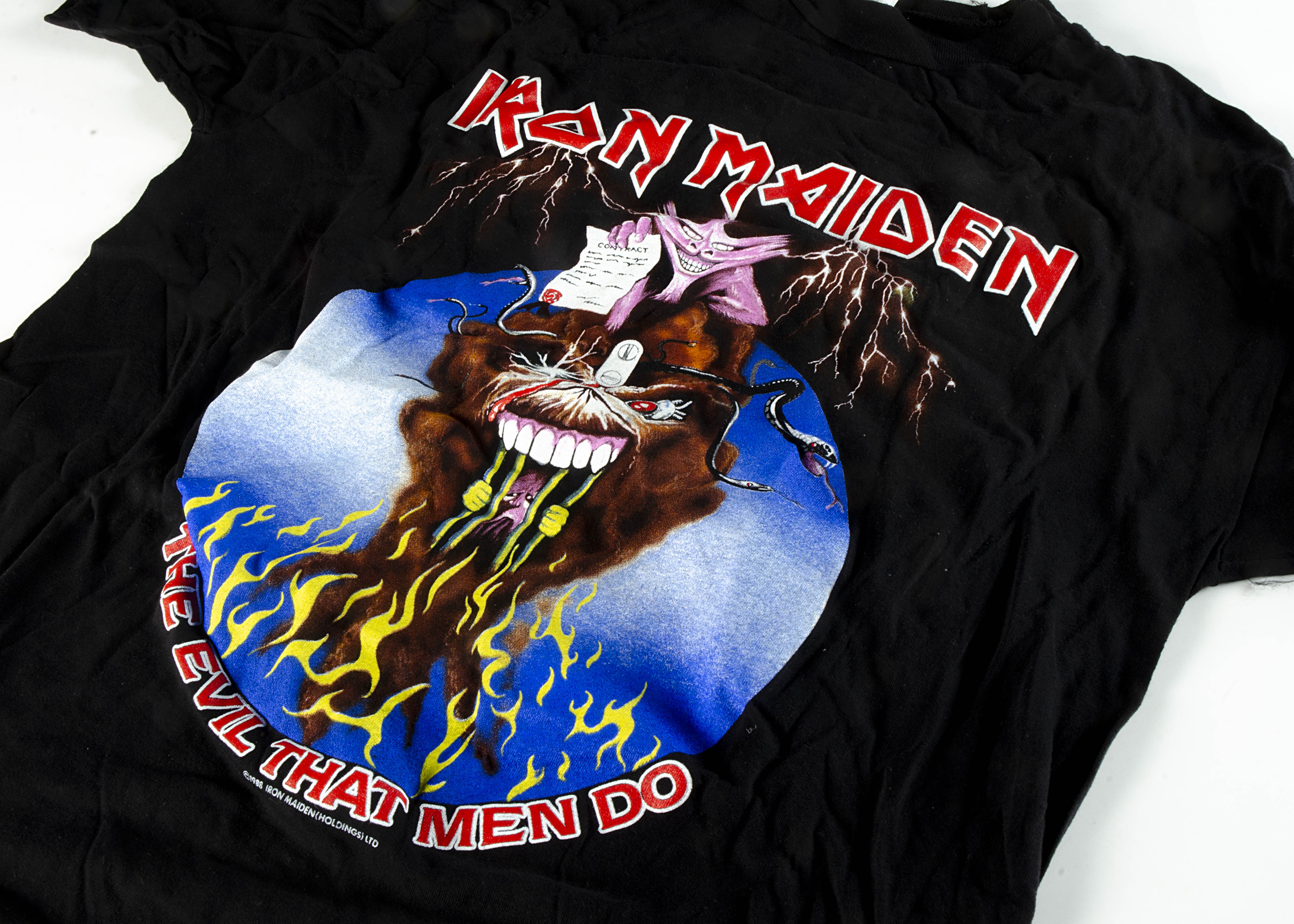 Iron Maiden Monsters of Rock 'T' Shirt, Iron maiden 'T' shirt - 1988 'The Evil that Men Do' front