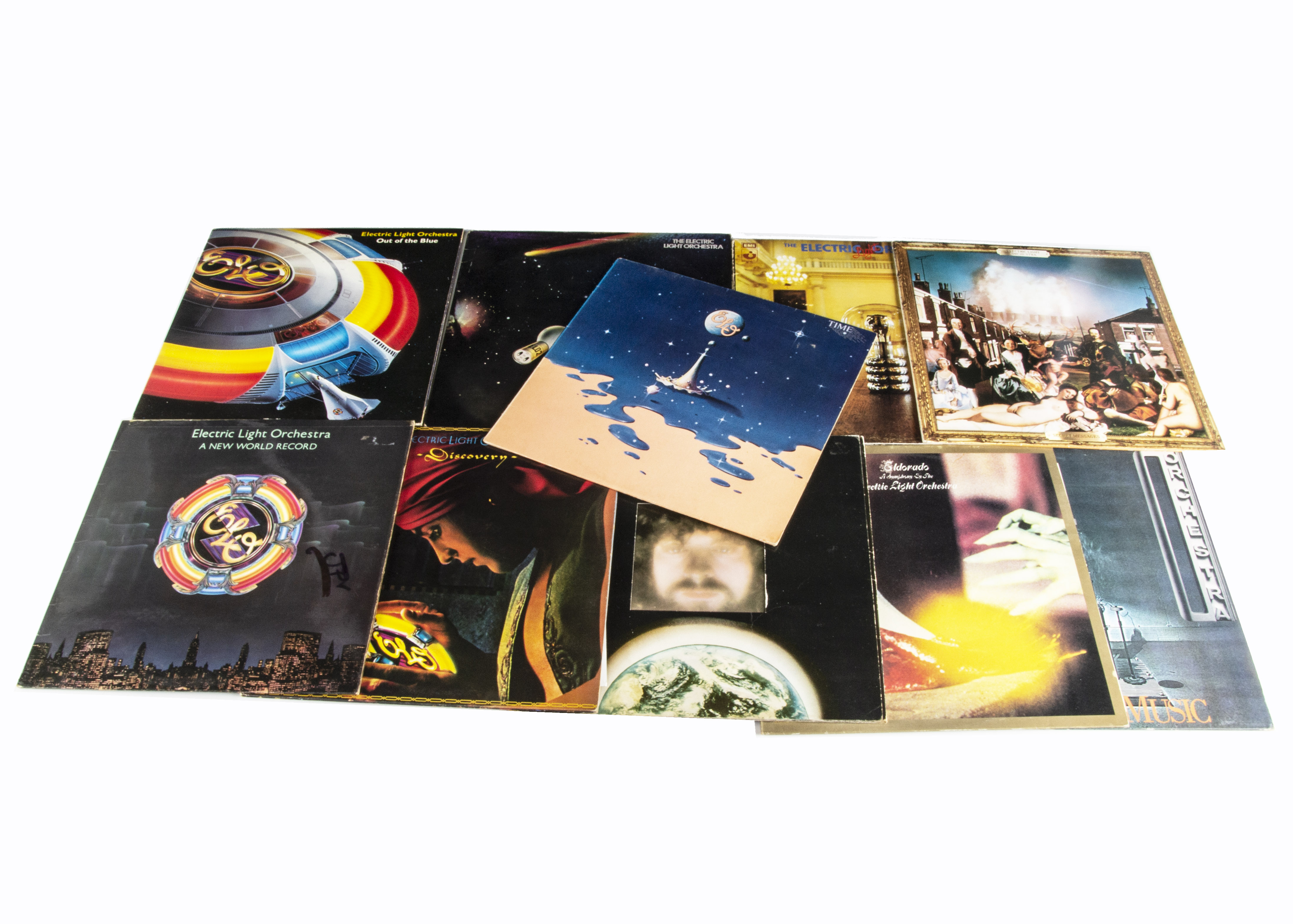 Electric Light Orchestra LPs, ten albums comprising Electric Light Orchestra, ELO 2 (both UK Harvest