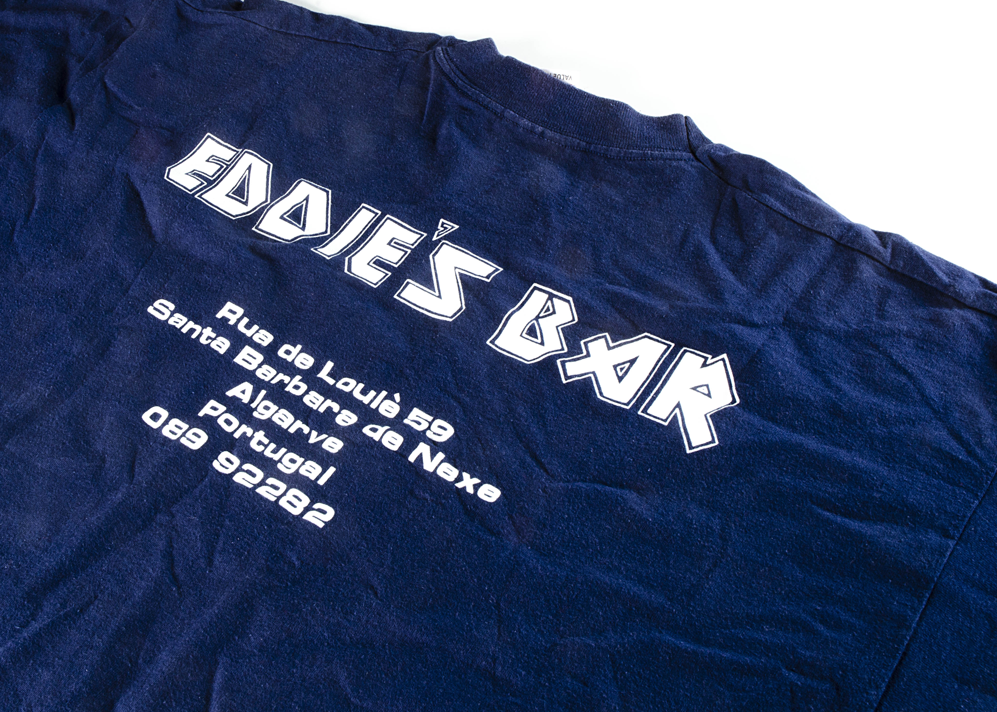 Iron Maiden Eddie 'T' Shirt, Iron Maiden 'T' shirt - Eddie's Bar 1989 blue shirt to reverse 'Eddie's - Image 2 of 5