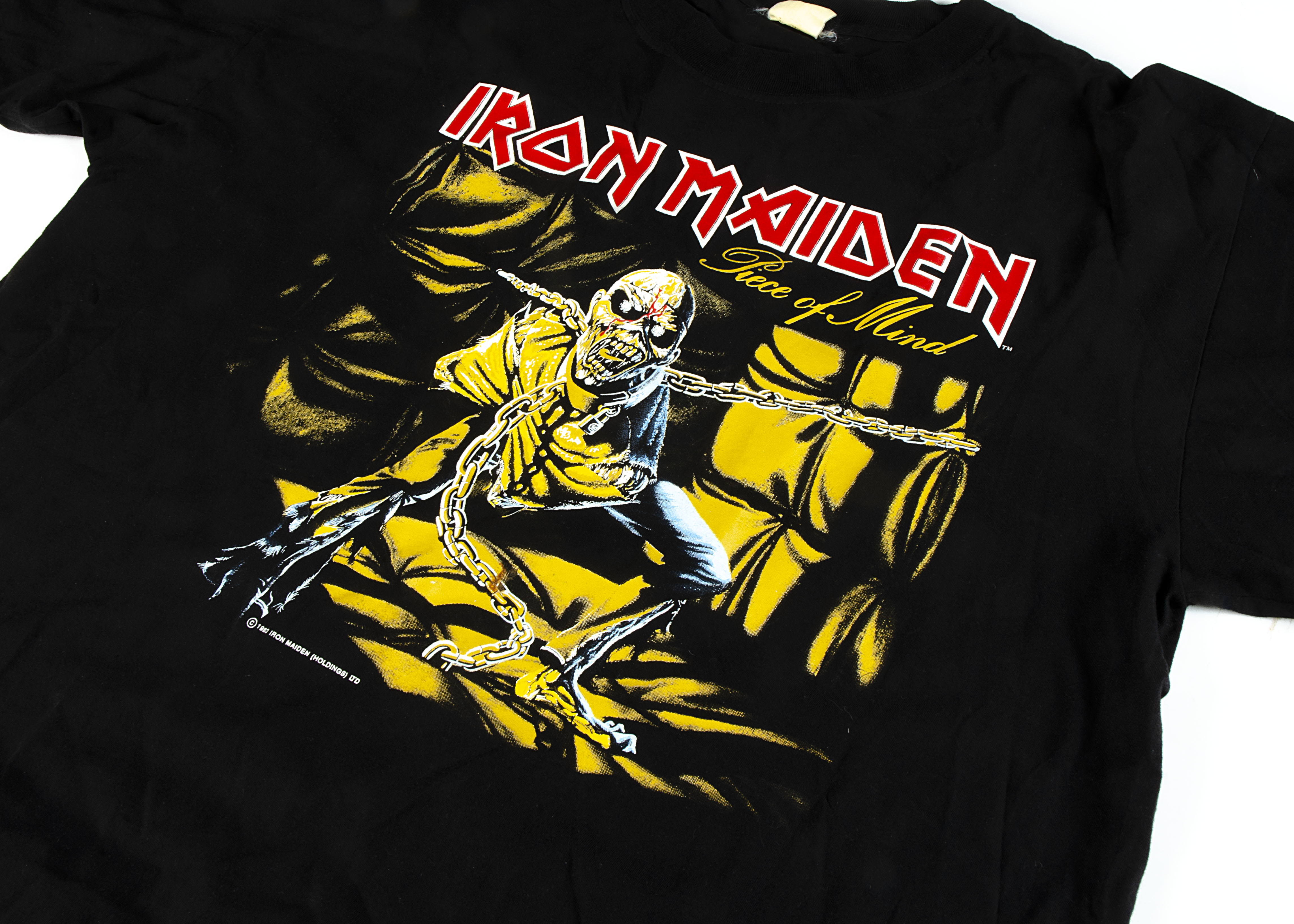 Piece of Mind 'T' Shirt, an original 1983 'Piece of Mind' tour 'T' shirt with Iron Maiden and