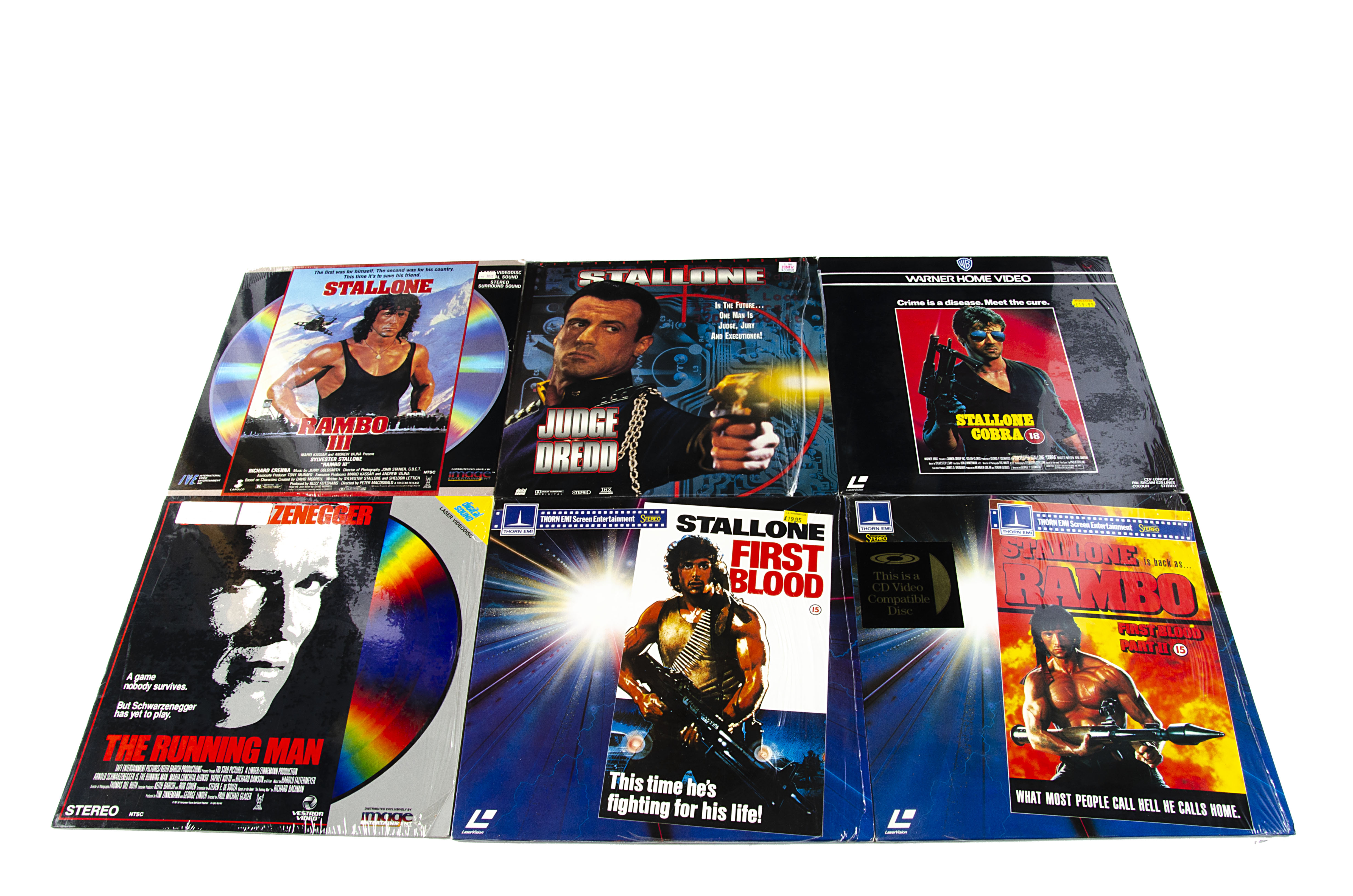 Eastwood / Stallone / Schwarzenegger Laser Discs, thirty laser discs, twenty one Clint Eastwood