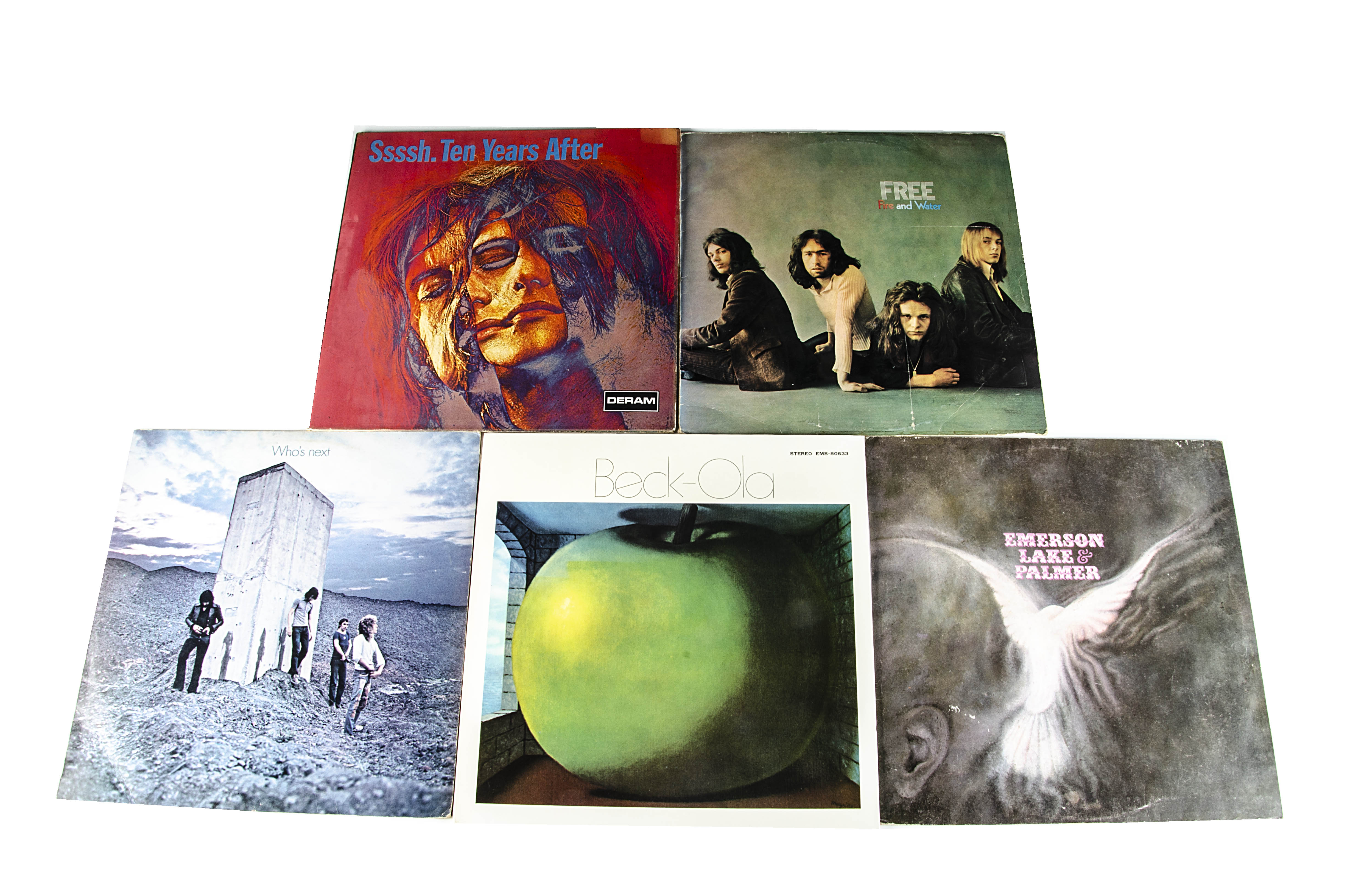 Progressive Rock LPs, five albums of mainly Progressive and Heavy Rock comprising Jeff Beck - Beck-