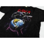 Slayer 'T' Shirt, European Intourvention 'T' Shirt 1994, World image on front and Europe image on
