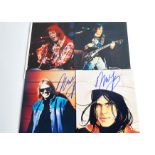 Neil Young / Signatures, three colour promotional photos and an art image of Neil Young, all with