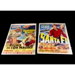 Randolph Scott / Westerns Film Posters, five Belgium film posters starring Randolph Scott 1940/50s