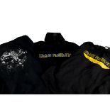 Iron Maiden Hoodies, three black hoodies , two pullover style, Powerslave and Iron Maiden plus a