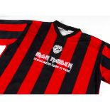 Somewhere Back in Time' Football Style Shirt, a black and red striped football shirt with Iron