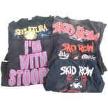 Rock Band Tour 'T' Shirts, nine 'T' shirts including Skid Row x 3, The Iron Maidens x 2, Alice