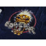 Iron Maiden Eddie 'T' Shirt, Iron Maiden 'T' shirt - Eddie's Bar 1989 blue shirt to reverse 'Eddie's