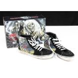 Iron Maiden Number of The Beast Vans, pair of UK size 9 Slip On Van shoes with Number of the Beast