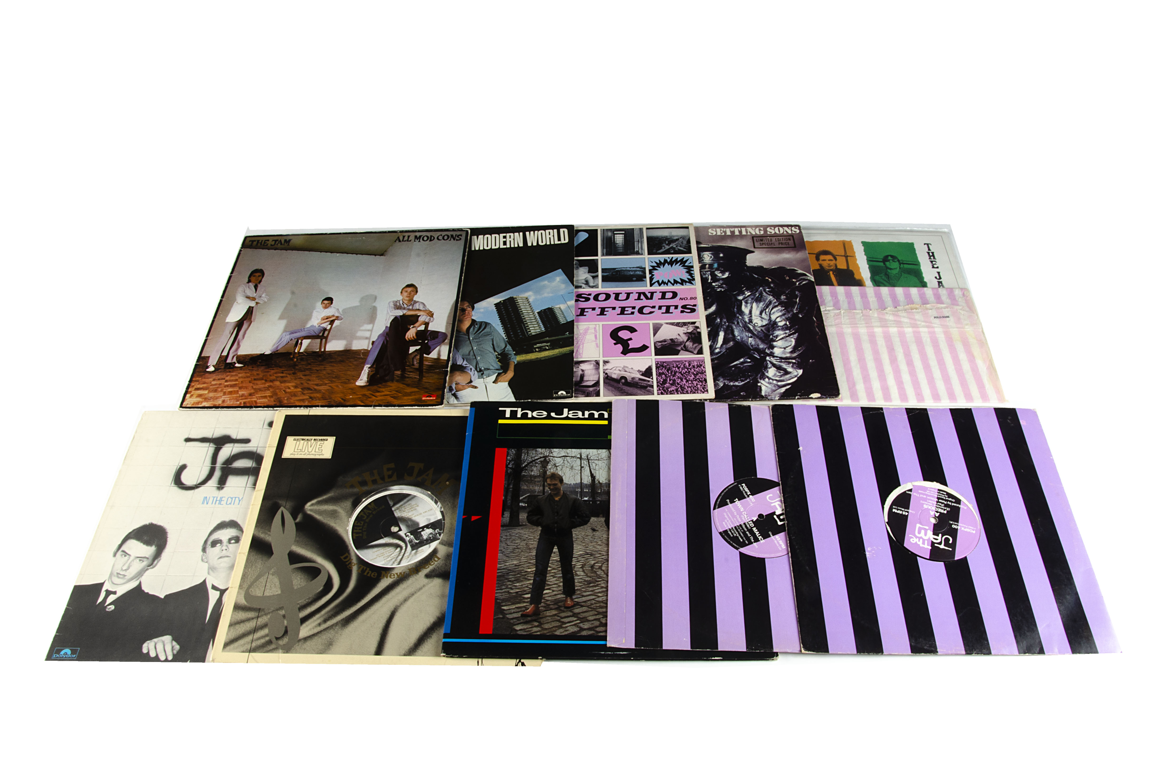 The Jam LPs, eight albums comprising In The City, This Is The Modern World, All Mod Cons, Setting