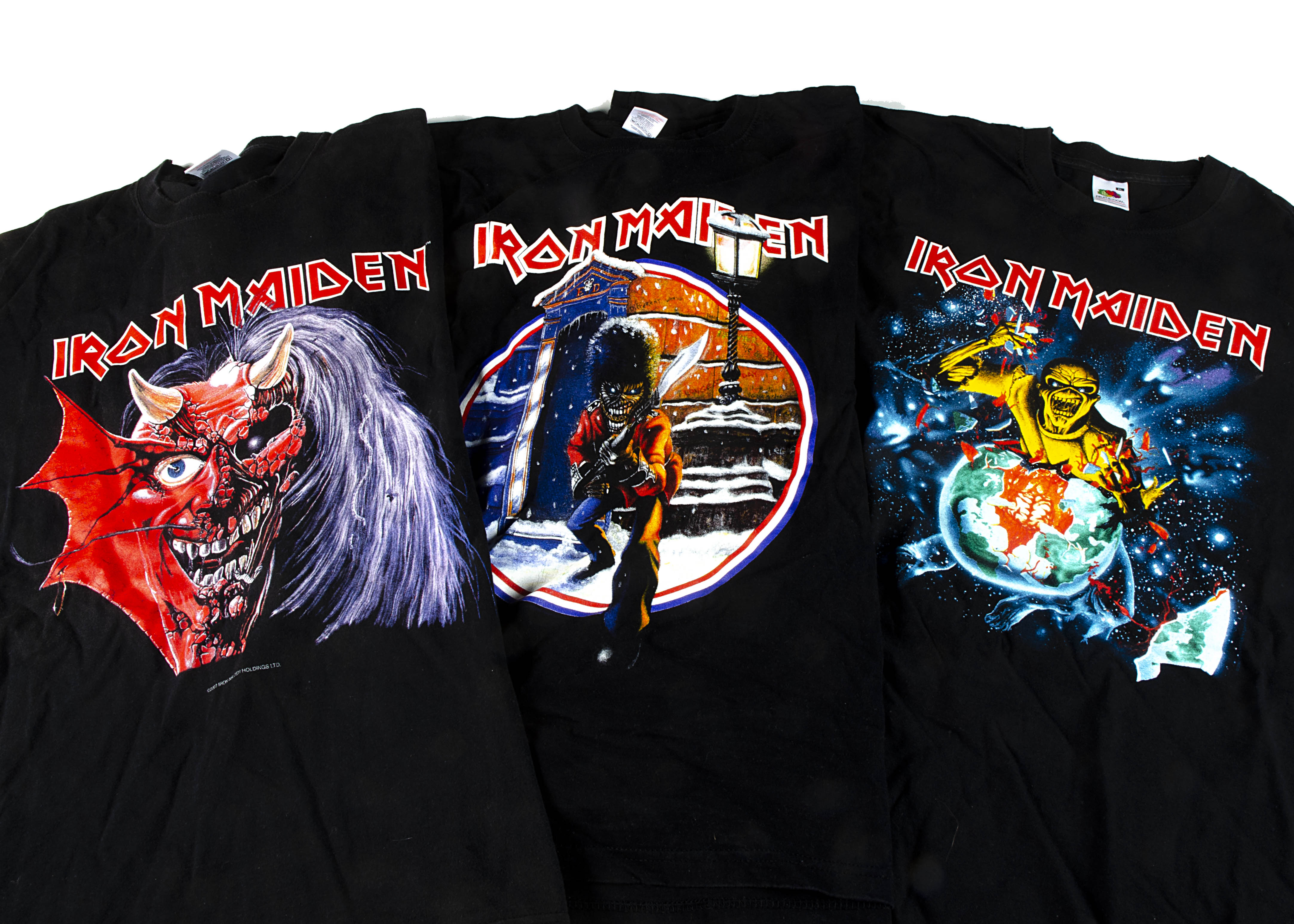 Iron Maiden Eddie 'T' Shirts, three Iron Maiden 'T' shirts - I spent Christmas with Eddie at Earls