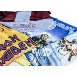 Iron Maiden Scarf / Banner / Towels, two large Iron maiden towels together with a scarf and a banner