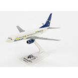 Bruce Dickinson Signed model, an Astraeus Boeing 737 model signed on the base by Bruce in very