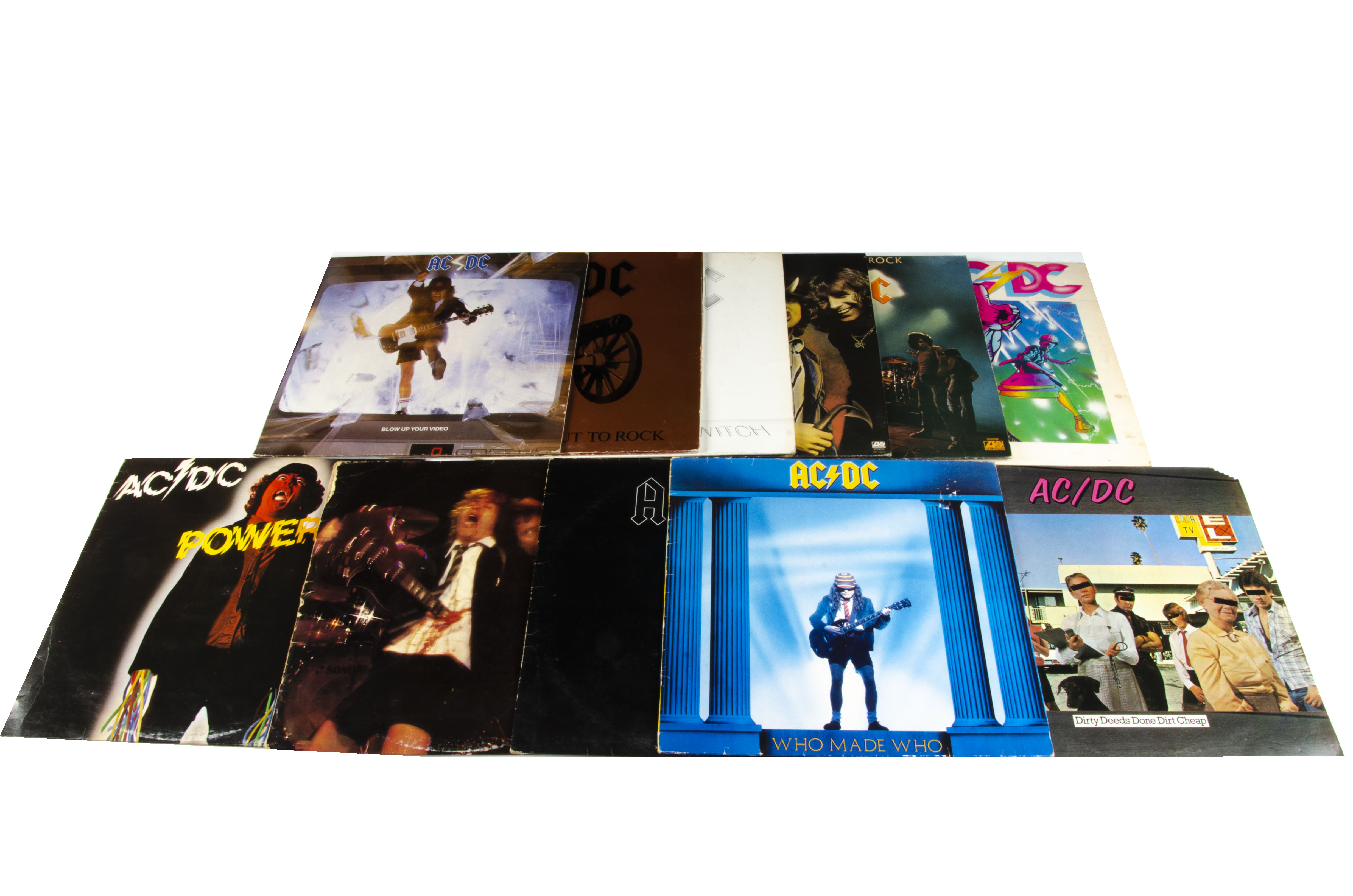 AC/DC LPs, eleven albums comprising High Voltage, Dirty Deeds Done Dirt Cheap, Let There Be Rock,