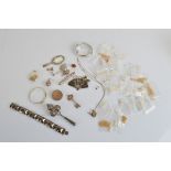 A collection of silver and white metal jewellery, including a quantity of contemporary silver and