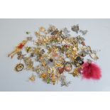 A large quantity of ballerina brooches, some in silver, base metal set with marcasites and paste