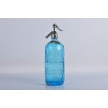 A W. Lants & Co. Ltd of Coventry soda siphon, blue glass body with etched logo. 34cm tall.