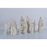 Eleven 'blank' white porcelain figures, including Lenox, Brooks & Bentley, Koph and various