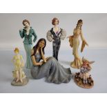 Six various resin figurines, including three by Regal, another from the Leonardo collection Carpet