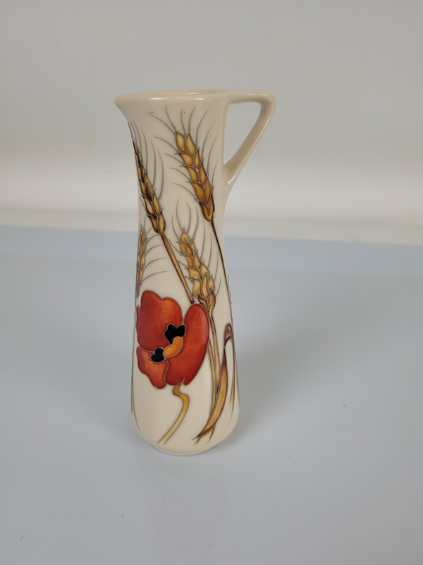 Moorcroft Jug "Harvest Poppy", designed by Emma Bossons. 18.5cm tall.