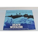 An original UK Quad film poster, "Death Weekend" 1976 horror/thriller, with artwork by Vic Fair.