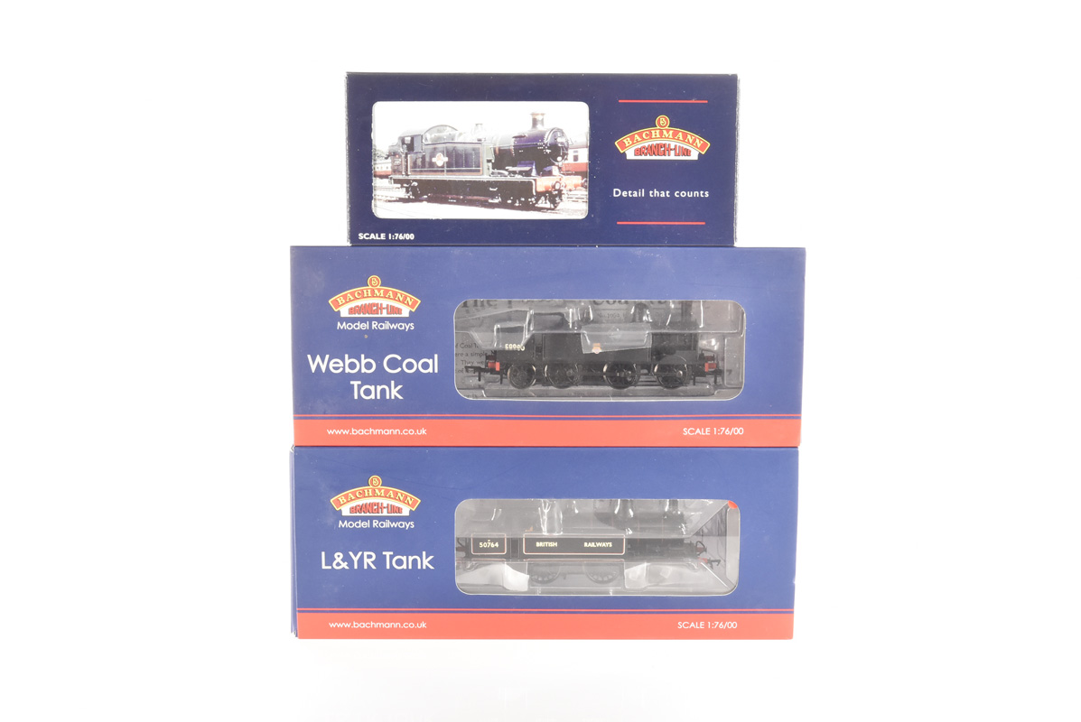 Bachmann 00 Gauge BR black Tank Locomotives, 32-079 Class 56XX 0-6-2T 6624, 35-052 LNWR Webb 0-6-