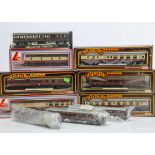 OO Gauge LMS and BR Coaches, boxed Mainline BR cream/crimson 37101 2nd (3), 37102 (3), Lima BR