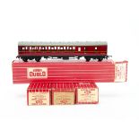 Boxed Hornby-Dublo 00 Gauge Super Detail BR Suburban Coaching Stock, all in lithographed BR crimson,