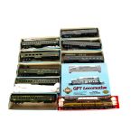 American HO Locomotives and kit-built Coaches, all boxed includes Rivarossi 1664 Pennsylvania