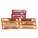 Hornby and Dapol 00 Gauge BR ex GWR and SR Coaches, R4208 BR red and cream Centenary Composite,
