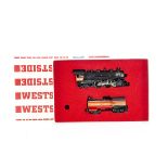 Westside Model Company Japanese Brass HO Gauge American Steam Locomotive and Tender, a boxed A6