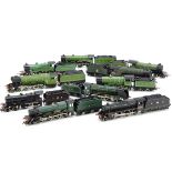 OO Gauge Steam Locomotives and Tenders, an unboxed group comprises, Bachmann V2 60884 BR green,