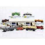 American HO Gauge Goods Wagons, seven boxed partially constructed kit wagons by Walthers, together