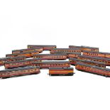 American HO Gauge Southern Pacific Coaches, a rake of fifteen mostly of kit construction all in